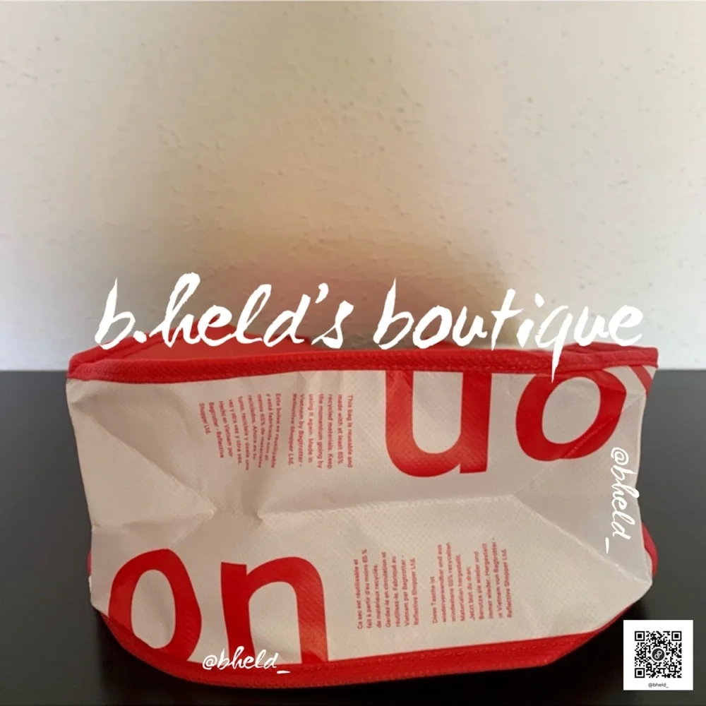 Bundle of 3 lululemon Small Tote Bags in Red, White, & Black Brand New NWOT